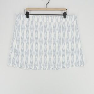 RipSkirt Hawaii Skirt Womens XL Blue White Geometric Pattern Pull‎ On Cover Up